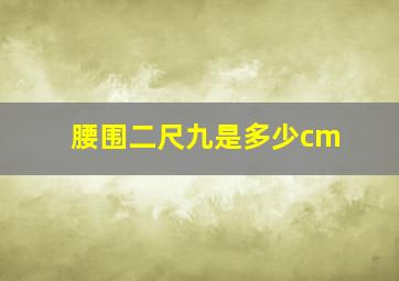 腰围二尺九是多少cm