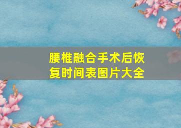 腰椎融合手术后恢复时间表图片大全