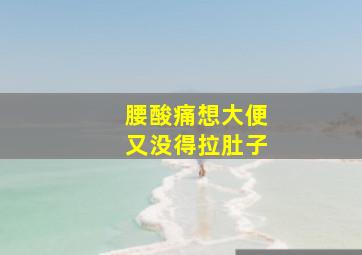 腰酸痛想大便又没得拉肚子