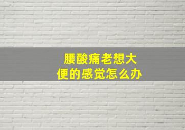 腰酸痛老想大便的感觉怎么办