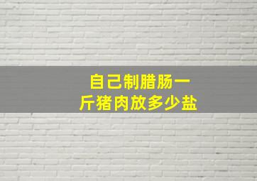 自己制腊肠一斤猪肉放多少盐