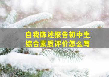 自我陈述报告初中生综合素质评价怎么写