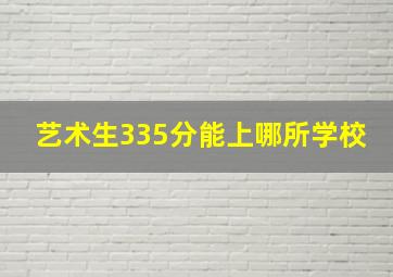 艺术生335分能上哪所学校