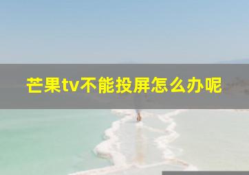 芒果tv不能投屏怎么办呢