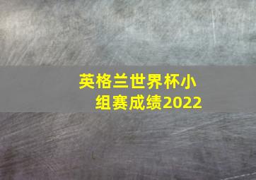 英格兰世界杯小组赛成绩2022