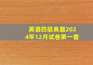 英语四级真题2024年12月试卷第一套