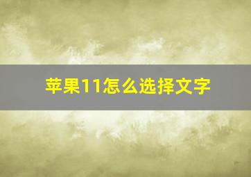 苹果11怎么选择文字