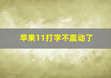 苹果11打字不震动了