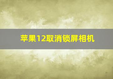 苹果12取消锁屏相机