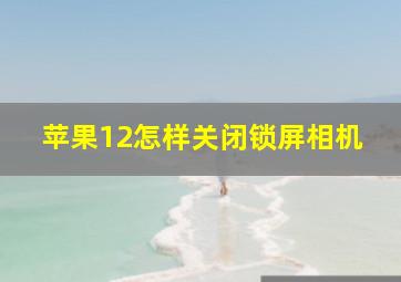 苹果12怎样关闭锁屏相机