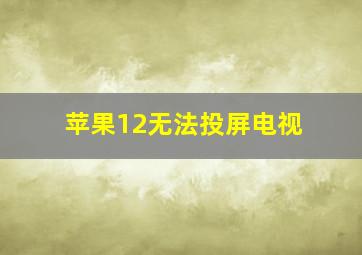 苹果12无法投屏电视