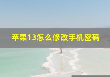 苹果13怎么修改手机密码