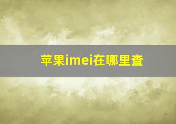 苹果imei在哪里查