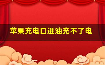 苹果充电口进油充不了电