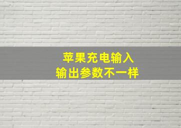 苹果充电输入输出参数不一样