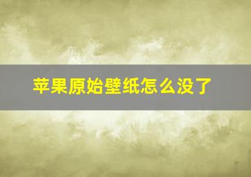 苹果原始壁纸怎么没了