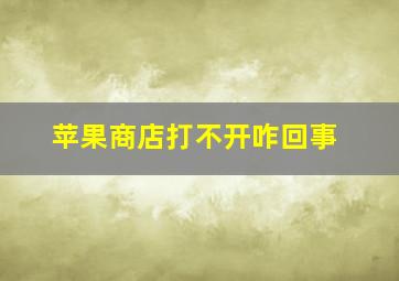 苹果商店打不开咋回事