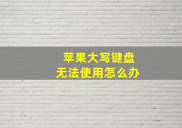 苹果大写键盘无法使用怎么办