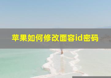 苹果如何修改面容id密码