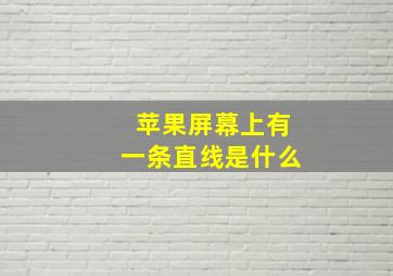 苹果屏幕上有一条直线是什么