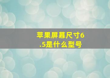 苹果屏幕尺寸6.5是什么型号