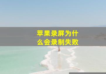 苹果录屏为什么会录制失败