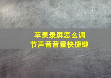 苹果录屏怎么调节声音音量快捷键