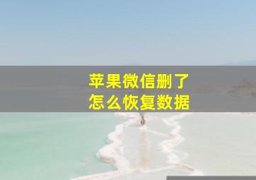 苹果微信删了怎么恢复数据