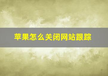 苹果怎么关闭网站跟踪