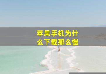 苹果手机为什么下载那么慢