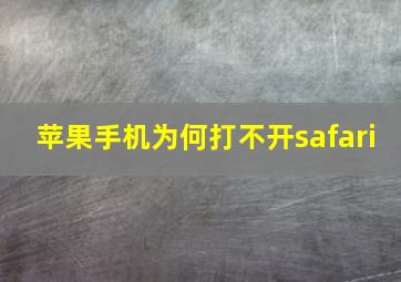 苹果手机为何打不开safari