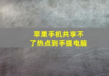 苹果手机共享不了热点到手提电脑