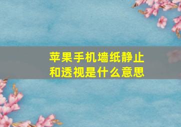 苹果手机墙纸静止和透视是什么意思