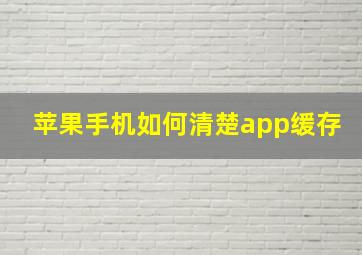 苹果手机如何清楚app缓存