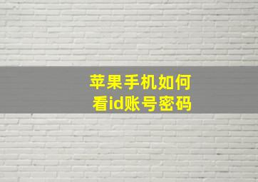 苹果手机如何看id账号密码