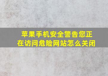 苹果手机安全警告您正在访问危险网站怎么关闭