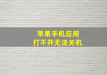 苹果手机应用打不开无法关机