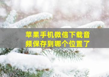 苹果手机微信下载音频保存到哪个位置了