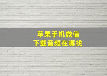 苹果手机微信下载音频在哪找