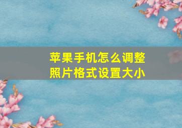 苹果手机怎么调整照片格式设置大小