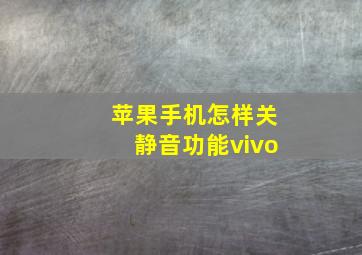 苹果手机怎样关静音功能vivo