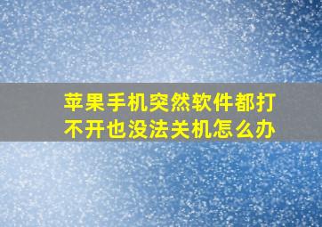 苹果手机突然软件都打不开也没法关机怎么办