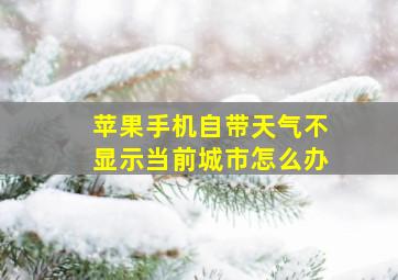 苹果手机自带天气不显示当前城市怎么办