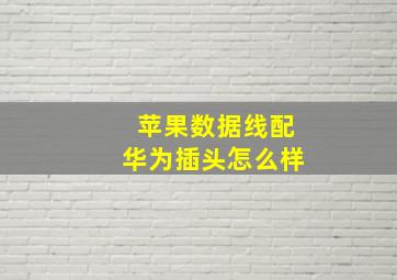 苹果数据线配华为插头怎么样