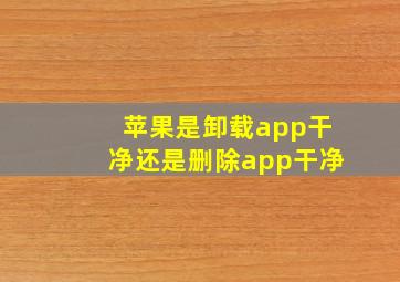 苹果是卸载app干净还是删除app干净