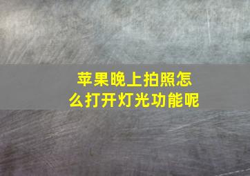 苹果晚上拍照怎么打开灯光功能呢