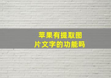 苹果有提取图片文字的功能吗