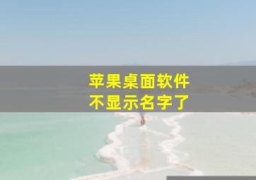 苹果桌面软件不显示名字了