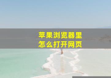 苹果浏览器里怎么打开网页