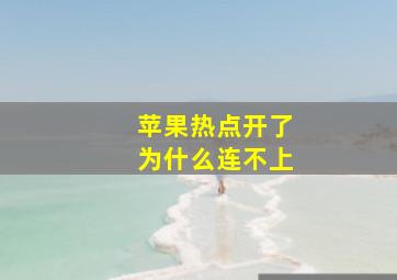 苹果热点开了为什么连不上